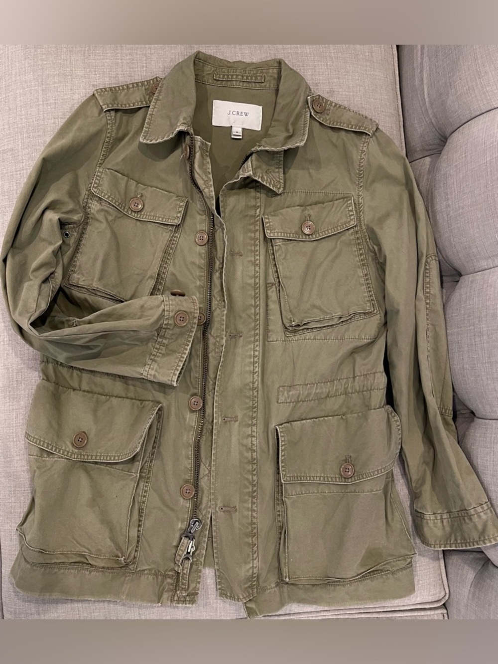 J.Crew Utility Downtown Field Jacket in olive green Women M military Fatigue